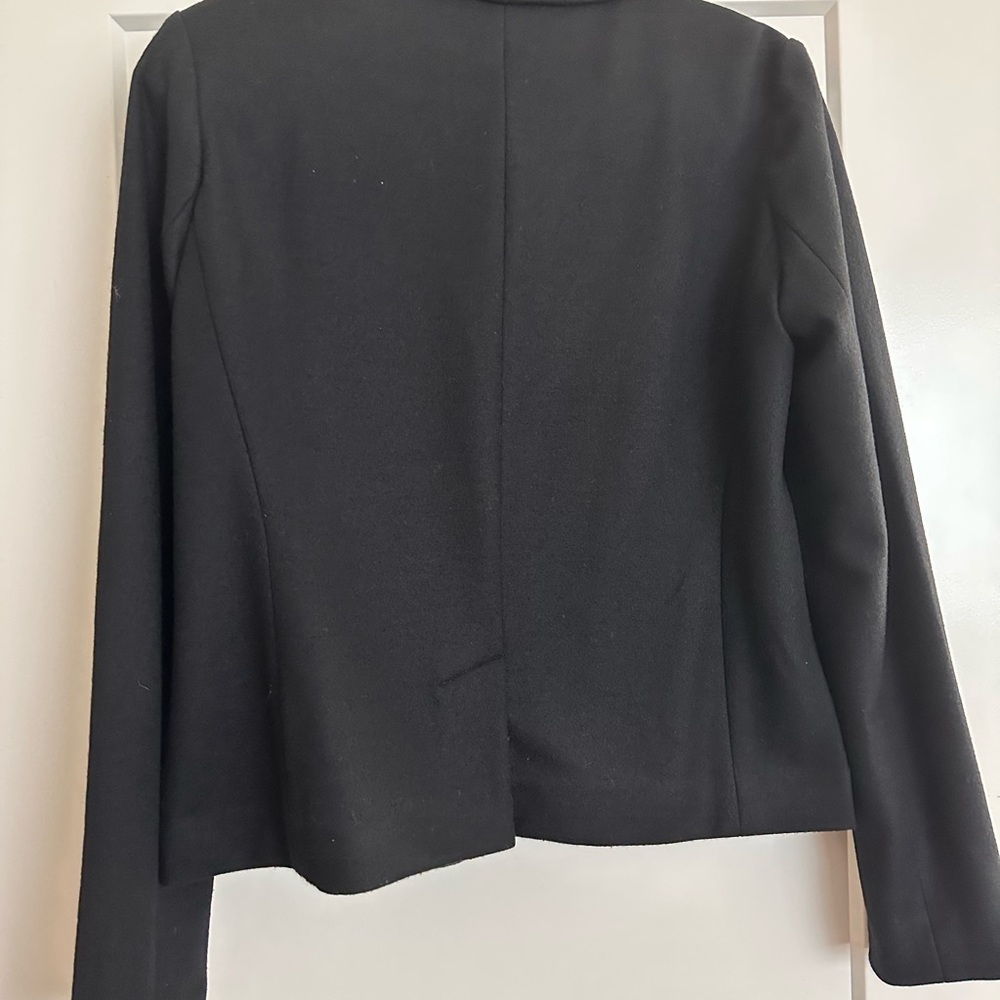 J Crew Black wool Blazer Jacket size 12 excellent condition.slimming silhouette - Picture 3 of 6